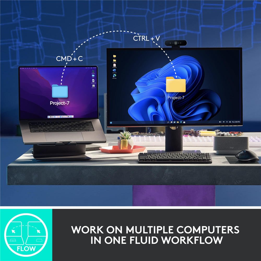 MX Mechanical Wireless Illuminated Performance Keyboard, Tactile Quiet Switches, Backlit Keys, Bluetooth, USB-C, macOS, Windows, Linux, iOS, Android, Metal, Graphite - Image 6