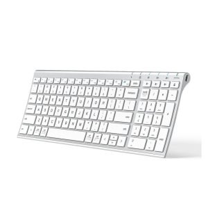 BK10 Bluetooth Keyboard, Universal Bluetooth 5.1 Wireless Keyboard with Number Pad, Ergonomic Design, Multi-Device Compatibility, Stable Connection for Mac, iPad, iPhone, Android, Windows