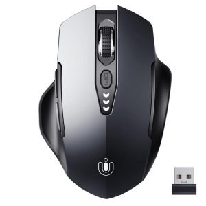 Wireless Mouse,Upgraded 2.4GHz Rechargeable (Battery Level Visible) Ergonomic Computer Mouse,4 Levels DPI, Wireless Mice for Laptop Computer(Matte Black)