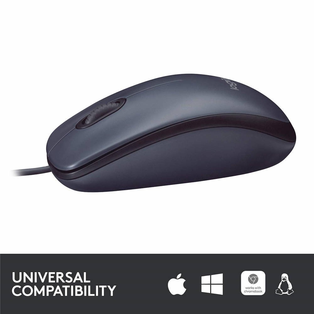 B100 Wired Mouse for Computer and Laptop, USB Corded Mouse, Right or Left Hand Use - Black - Image 4