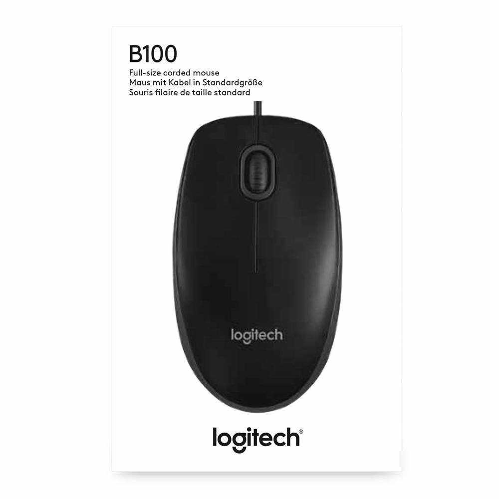 B100 Wired Mouse for Computer and Laptop, USB Corded Mouse, Right or Left Hand Use - Black - Image 8